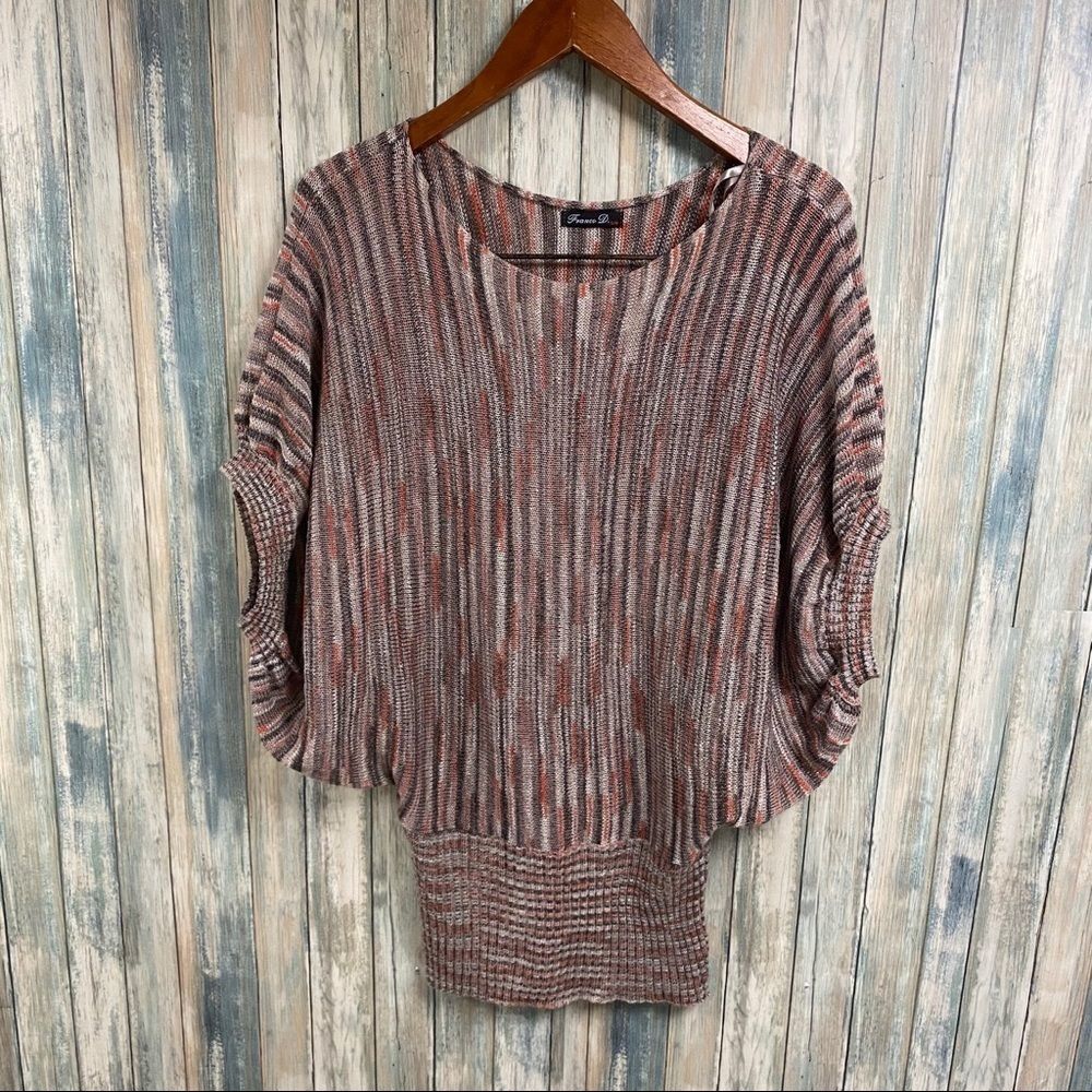 Franco D. Dolman Sleeve Thin Sweater sz S/M # S237